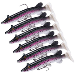 True Pike Soft Swimbait Fishing Lure, Built-In Lead Weight Pack, Pack of 6 - Bassdash