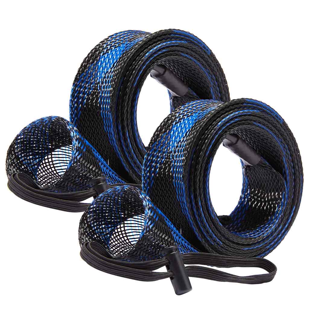 Fishing Rod Sleeves Protective Rod Socks Up to 7-1/2ft, Black & Blue - 2pcs / For Spinning Rod up to 7-1/2 ft