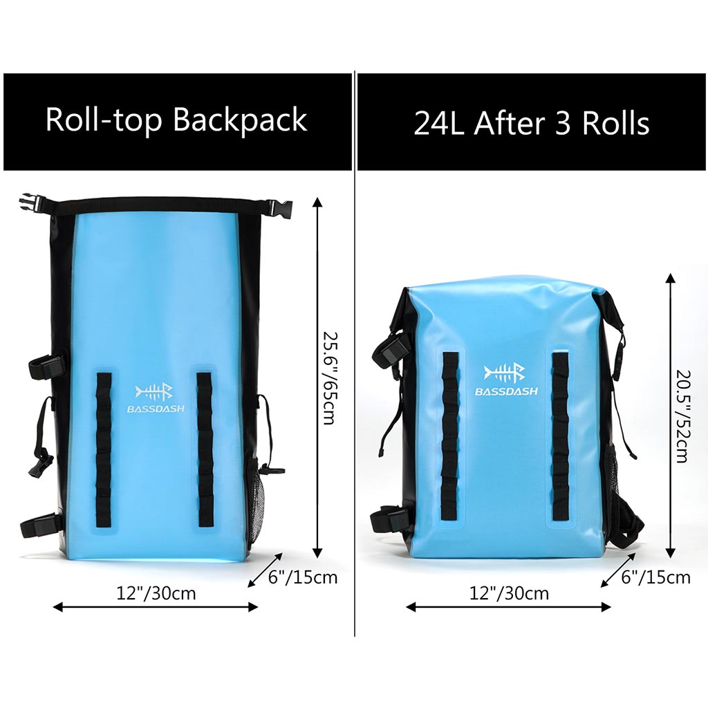 24L Backpack Roll Bag Bag Dry Bassdash Top Fishing Waterproof |