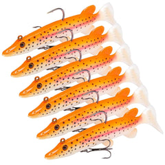 True Pike Soft Swimbait Fishing Lure, Built-In Lead Weight Pack, Pack of 6 - Bassdash