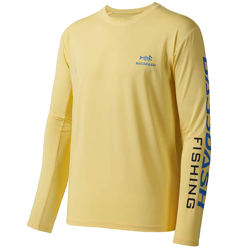 Bassdash UPF 50+ Youth Fishing Shirt Long Sleeve Performance UV Protection Shirt for Boys Girls, Cool Grey/Blue Logo / L