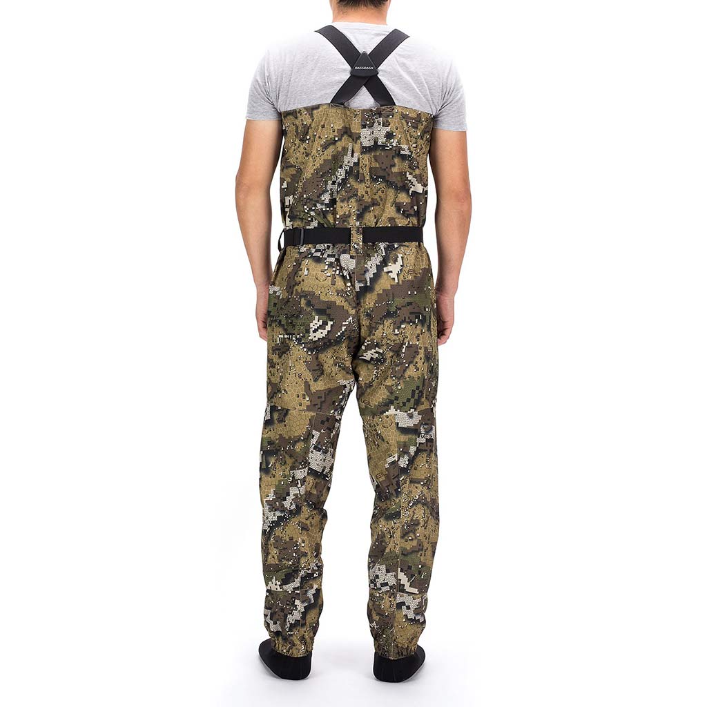 Bassdash Breathable Ultra Lightweight Veil Camo Chest Stocking Foot Fishing Hunting Waders for Men, Large