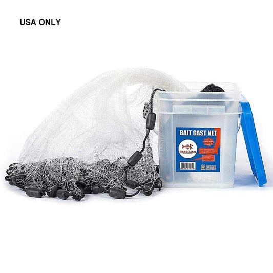 Fishing Cast Net 1/4-Inch with Utility Bucket for Bait Fish - Bassdash