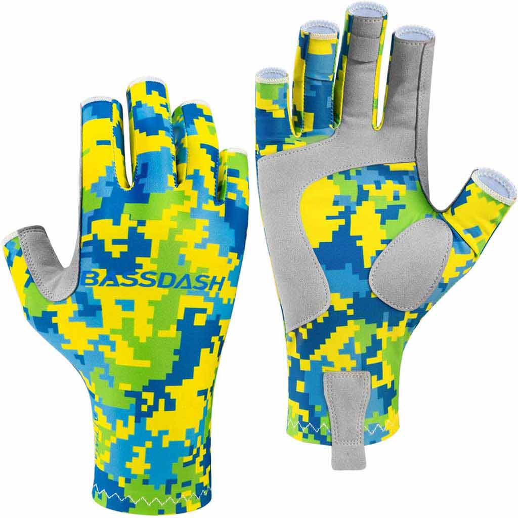 Drasry UV Protection Fishing Fingerless Gloves Men Women UPF 50+ SPF Gloves  
