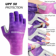 Women’s UPF 50+ Fingerless Fishing Gloves - Bassdash