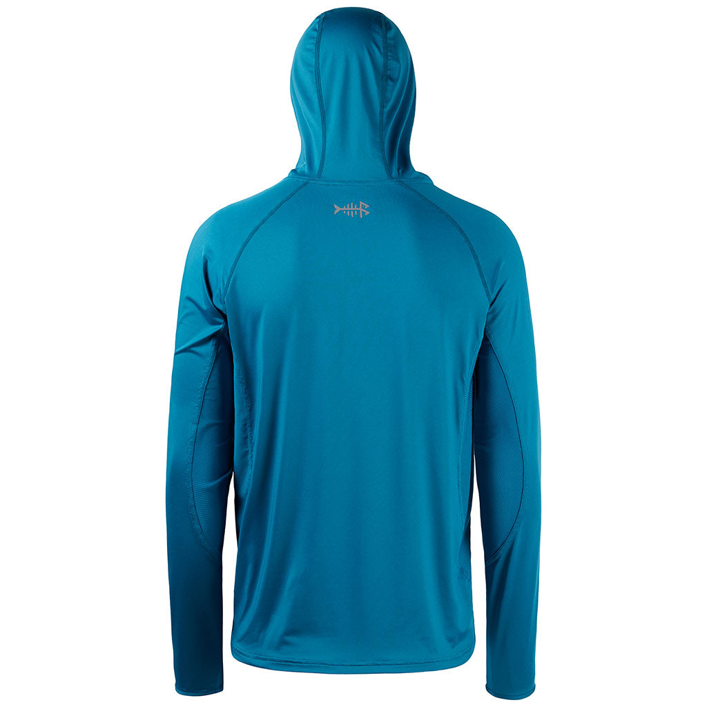 Men's Sun Protection Hoodie Long Sleeve Sun Shirt | Bassdash Fishing, Light Khaki with Vivid Blue / XL
