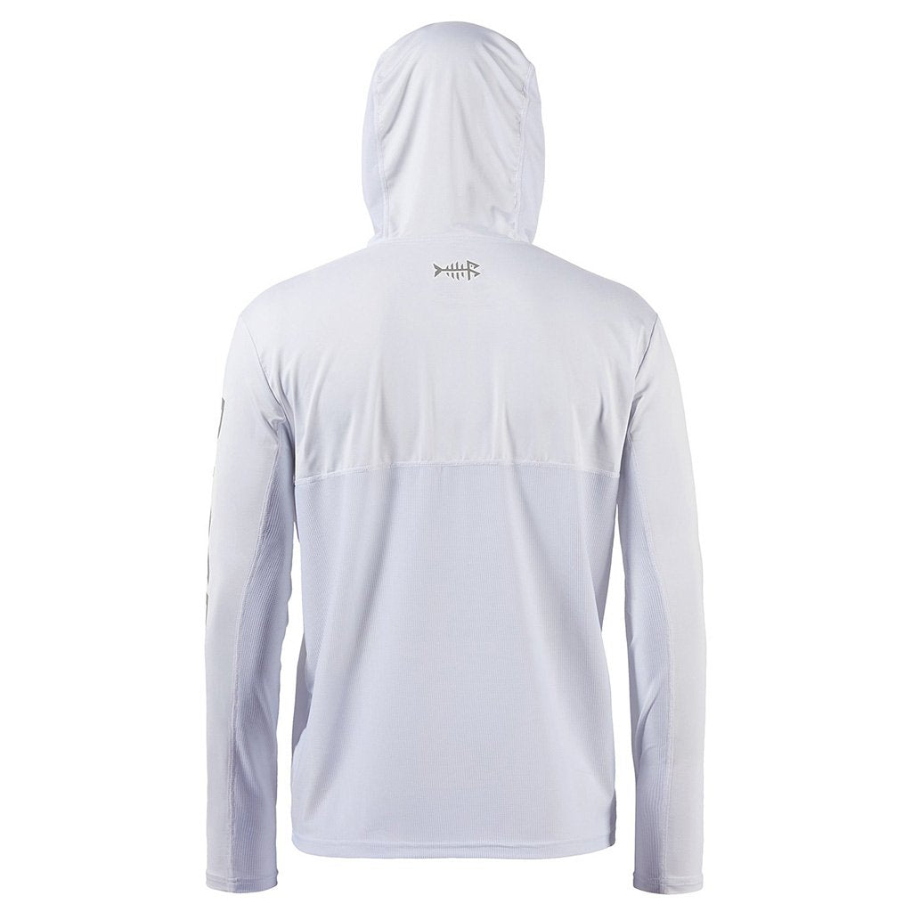 Men's Defcon Icon Hooded Fishing Shirt, Long Sleeve, UPF 50+ Protection,  Integrated Face Mask, Sleeve Water and Stain Repellent White at   Men's Clothing store
