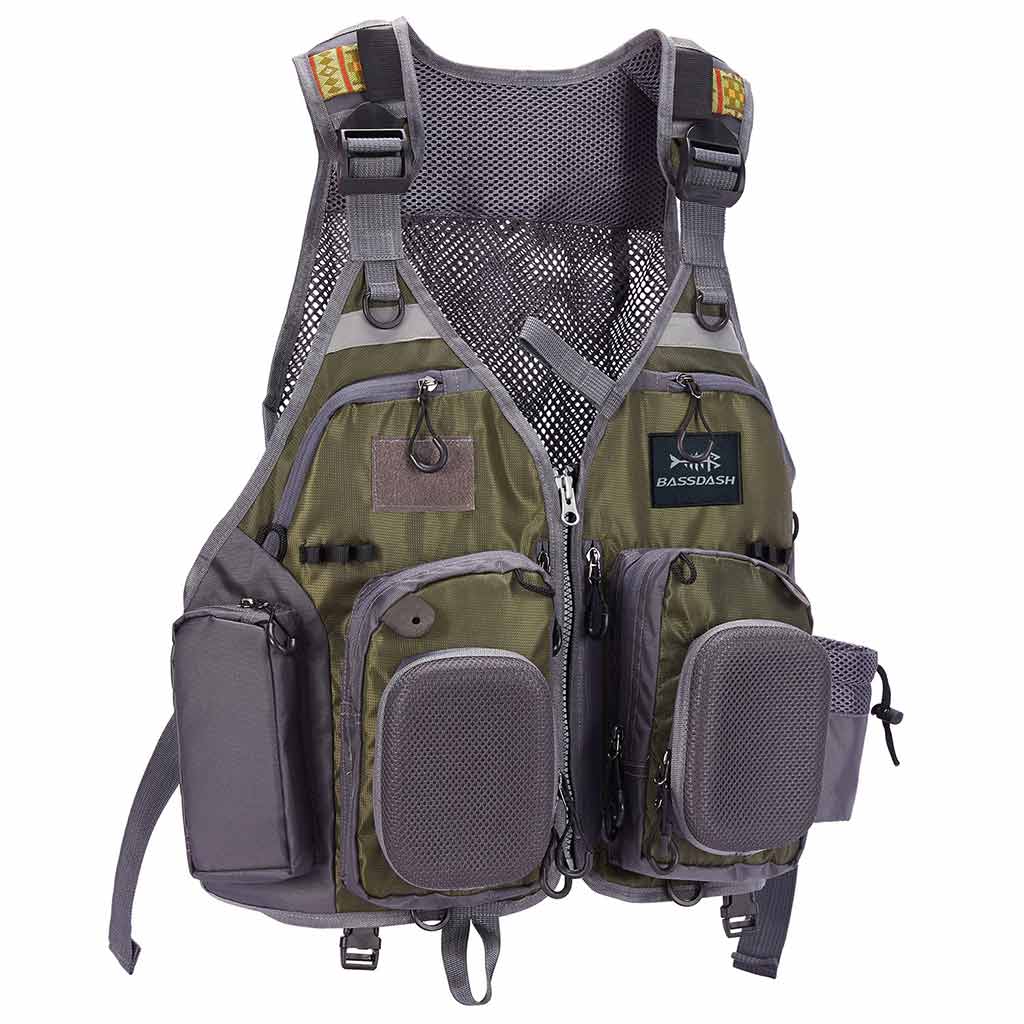 Women and Mens Outdoor Activity Fly Bass Fishing Vest Backpack One Size / Brown