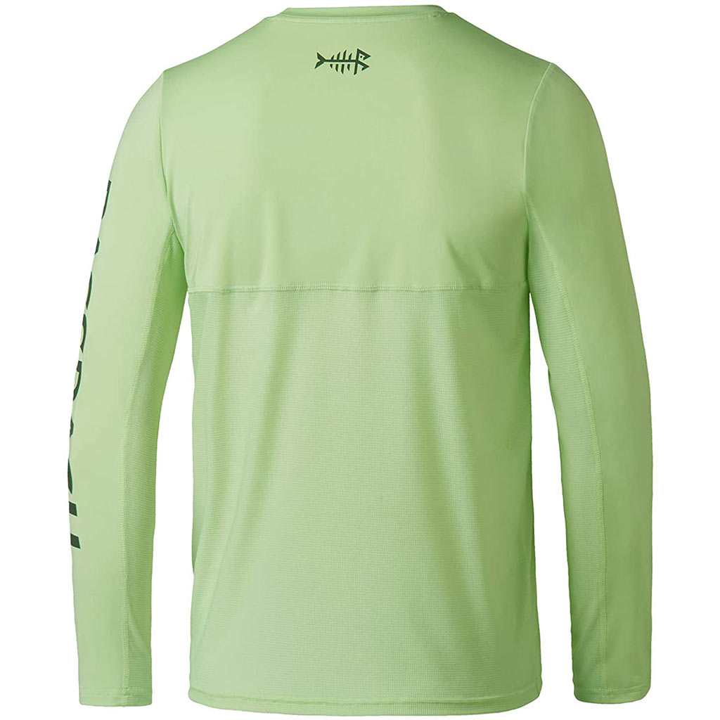 Bassdash UPF 50+ Youth Fishing Shirt Long Sleeve Performance UV Protection Shirt for Boys Girls Apple Green/Dark Grey Logo / S