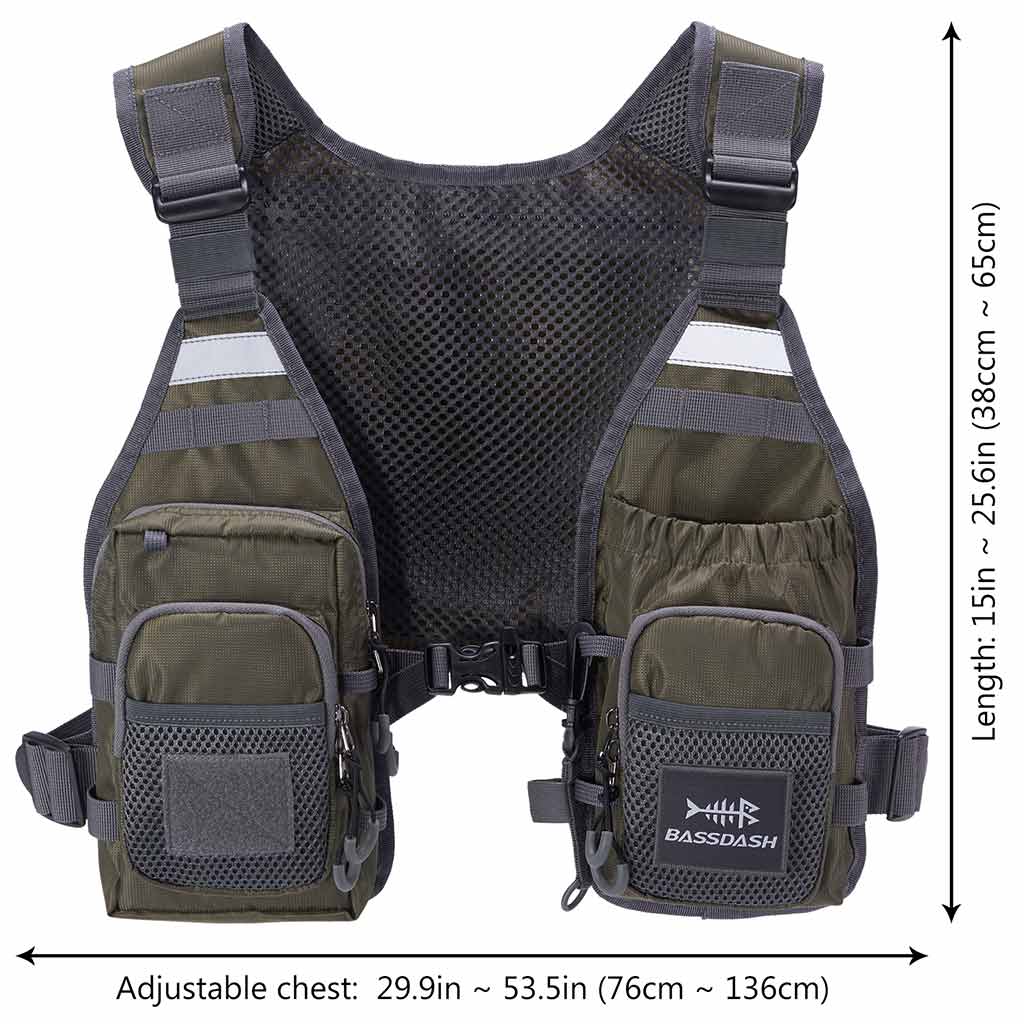 Bassdash Fv07 Fly Fishing Vest for Men and Women Adjustable Size with Detachable Water Bottle Holder Women’s - Grey/Light Pink - One Size