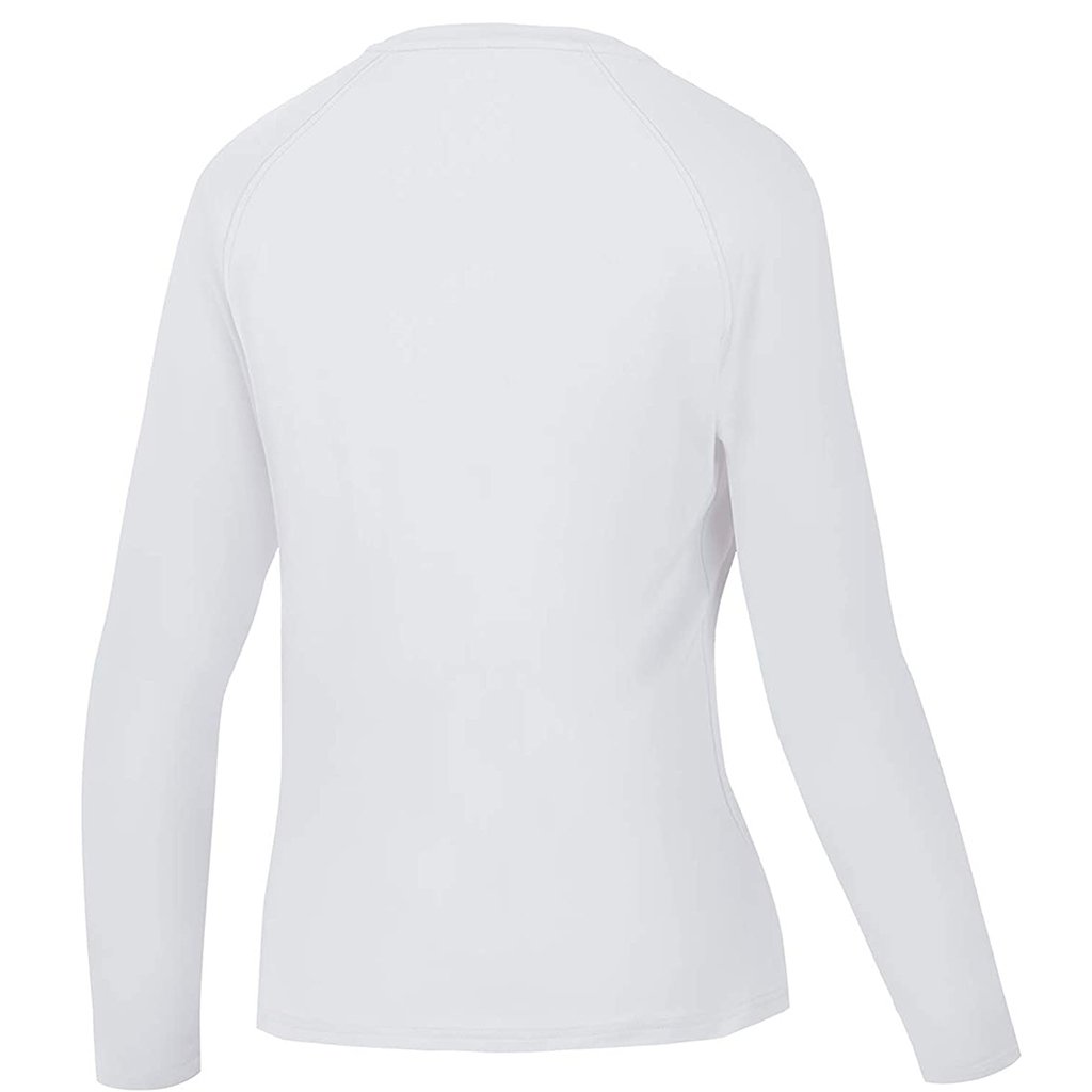 BALEAF Women's Long Sleeve Shirts UPF50+ Sun Protection Quick Dry Hiking  Fishing Round Neck Medium A01-white