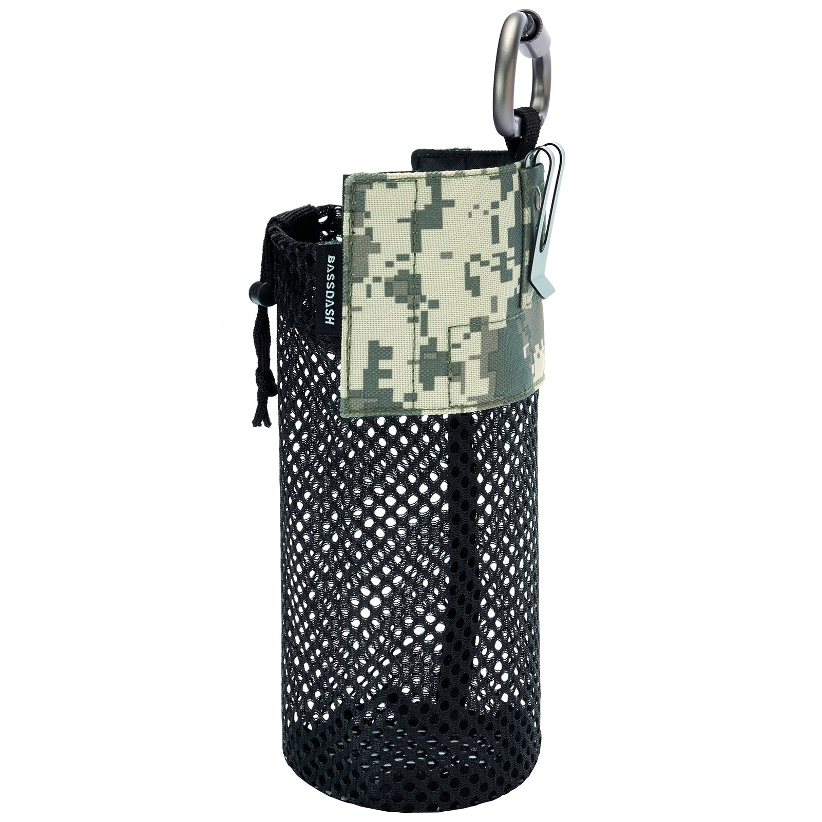 Bassdash Tactical Molle Water Bottle Pouch with Carabiner Foldable Mesh Holder  Bag for Travel Fishing Hunting Hiking Outdoor Activities