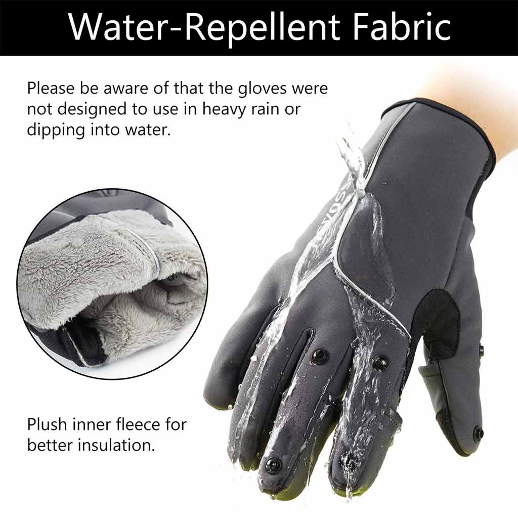 Touchsn 2 Cut Fishing Waterproof Gloves Men Warm/Cold Weather